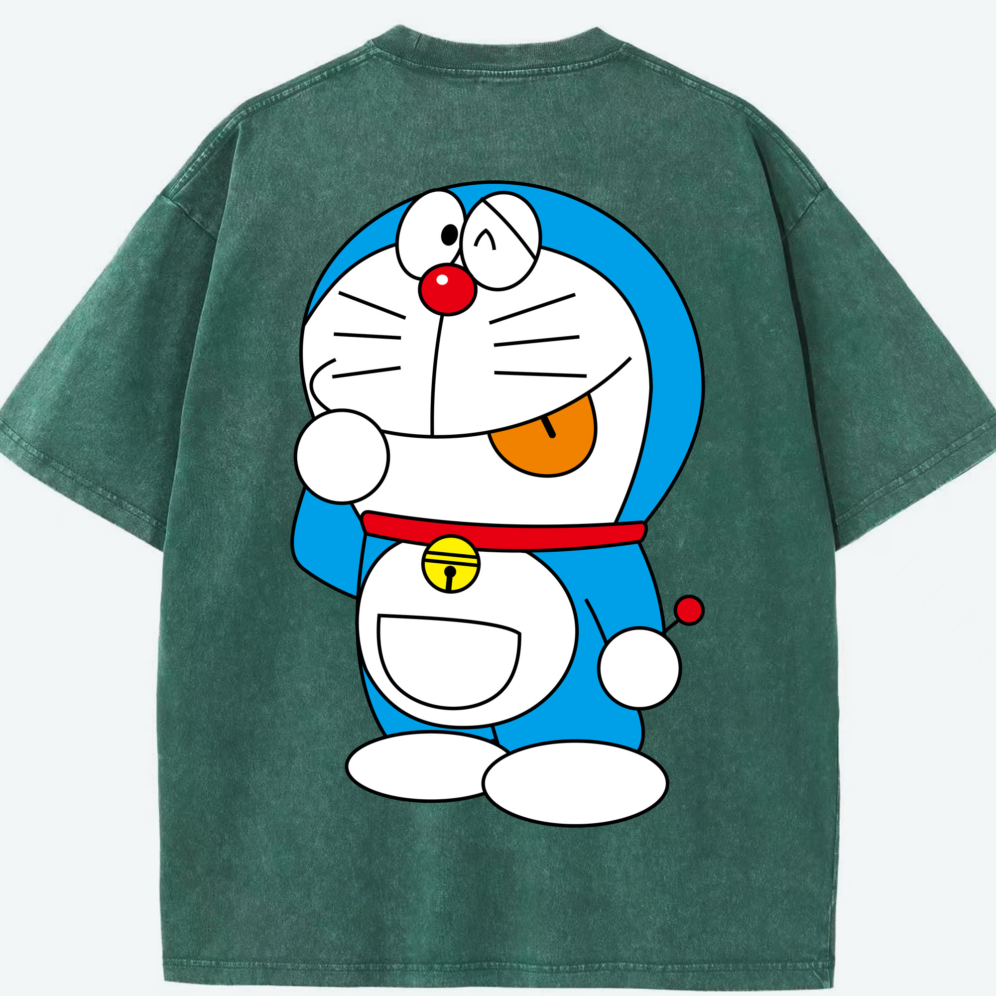 （画像用） ドラえもん Doraemon 綿100% ヴィンテージ風 半袖Tシャツ（背面プリント）